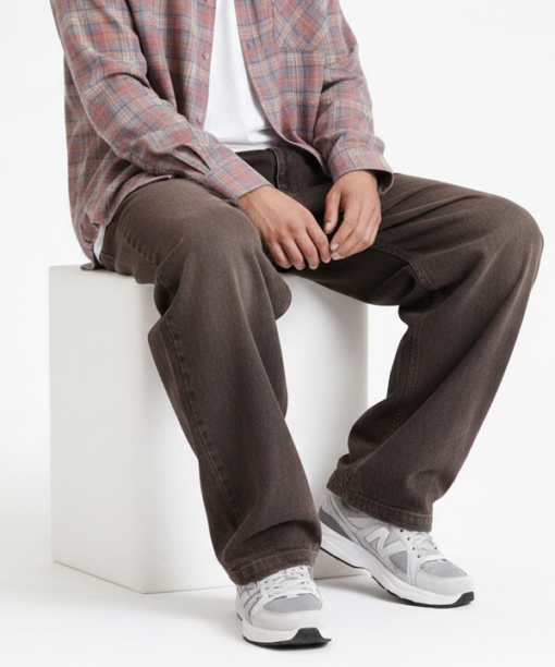 Alternative view of Chocolate brown Baggy Fit Jean