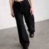 Caviar Black Wide Leg Jean