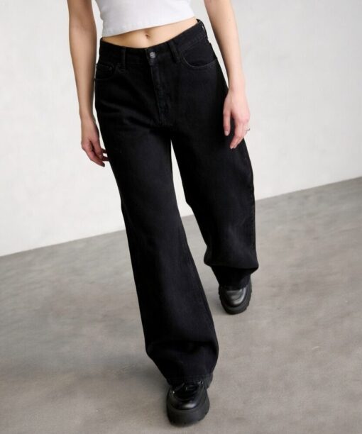 Caviar Black Wide Leg Jean