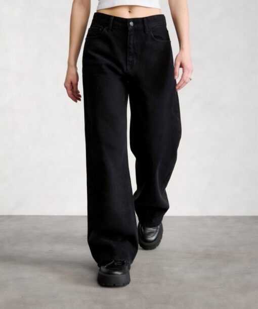Alternative view of Caviar Black Wide Leg Jean