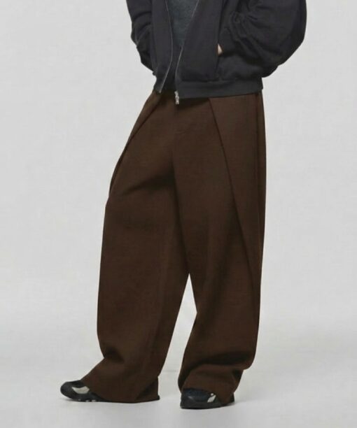 Alternative view of Brown Rolling Wide Leg Pants