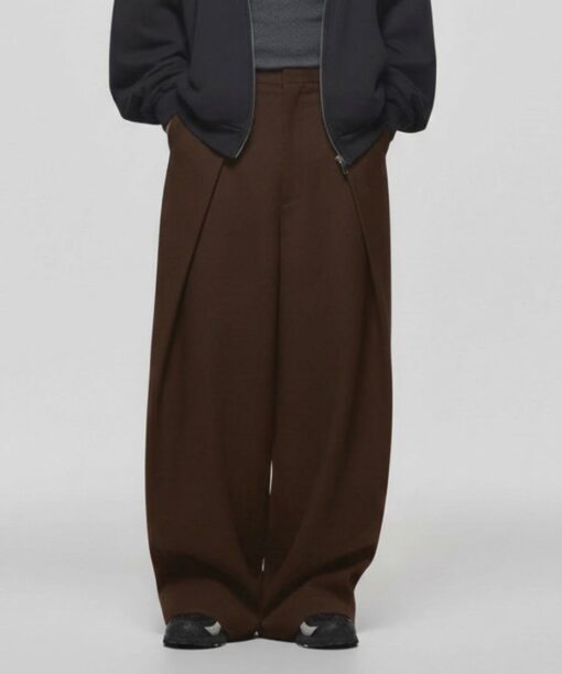Brown Rolling Wide Leg Pants