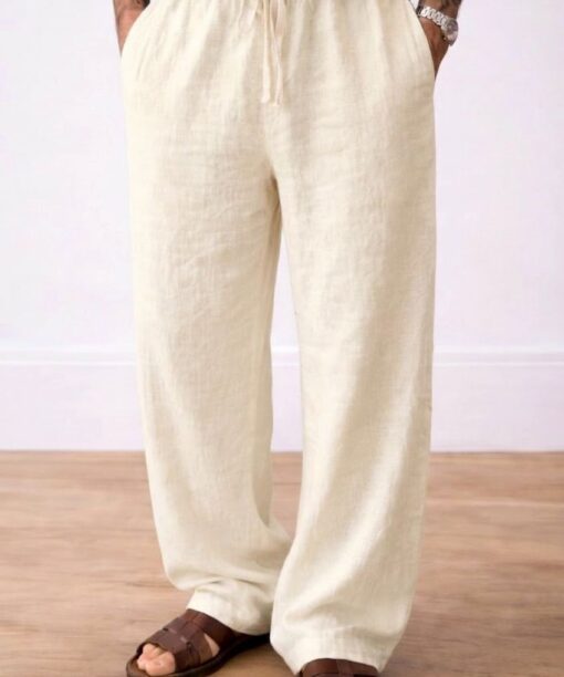 Alternative view of Ivory Bubble Linen Baggy Fit Pants