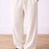 Ivory Bubble Linen Baggy Fit Pants