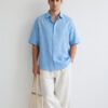 Blue Linen Oversized Shirt