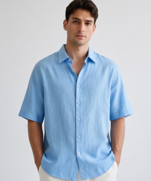 Alternative view of Blue Linen Oversized Shirt