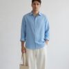 Blue Linen Oversized Shirt