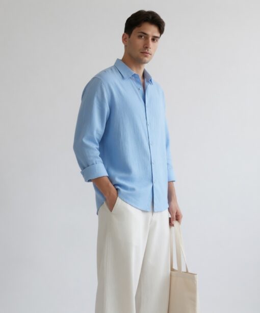 Alternative view of Blue Linen Oversized Shirt