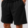 Solid Black Shorts For Men