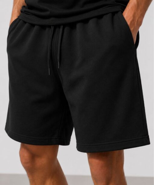 Solid Black Shorts For Men