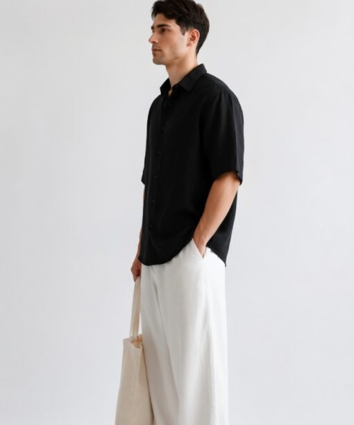Alternative view of Black Linen Oversized Shirt