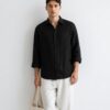 Black Linen Oversized Shirt