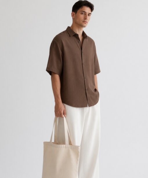 Brown Linen Oversized Shirt