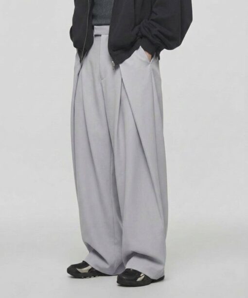 Alternative view of Grey Rolling Wide Leg Pants