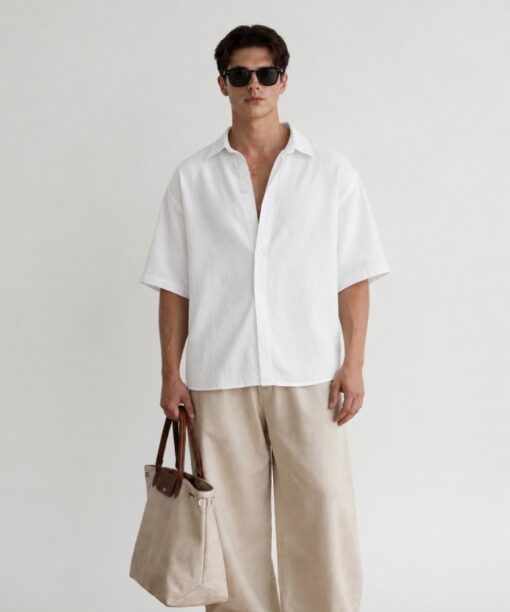 White Linen Oversized Shirt