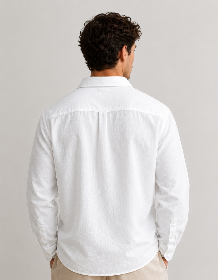 White Linen Oversized Shirt - Image 4