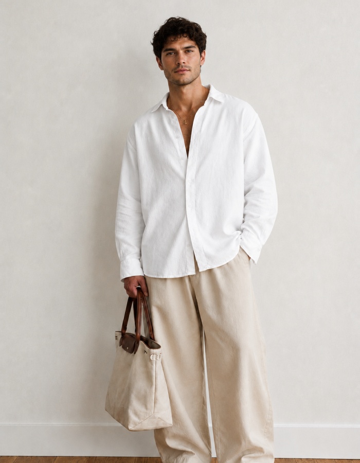 White Linen Oversized Shirt