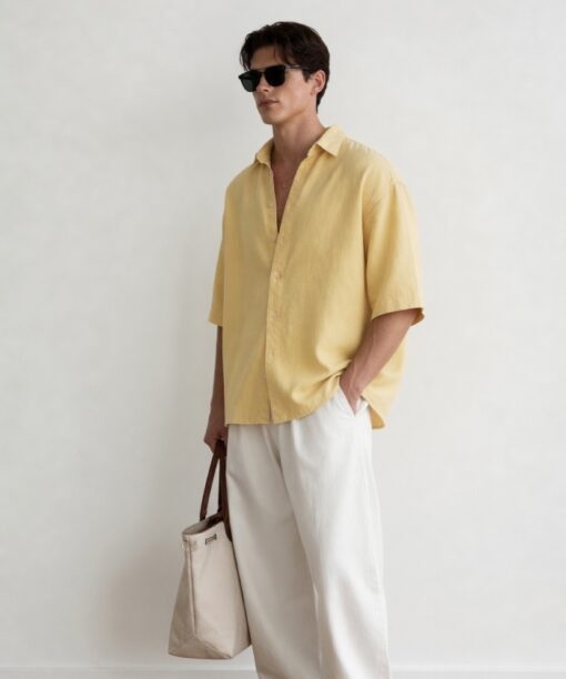 Alternative view of Lemon Linen Oversized Shirt