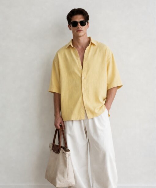 Lemon Linen Oversized Shirt