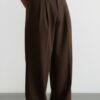 Brown Pleated Baggy Pant
