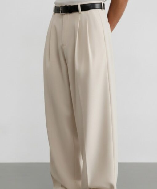Alternative view of Ivory Pleated Baggy Pant