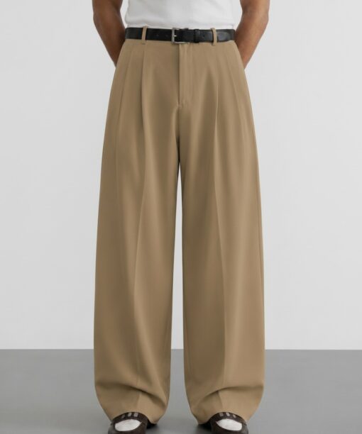 Alternative view of Khaki Pleated Baggy Pant