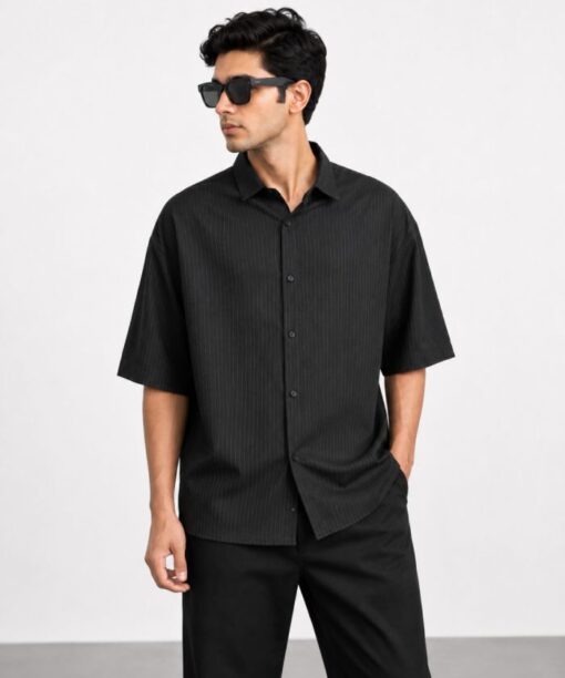 Alternative view of Black Stripe Oversized Shirt