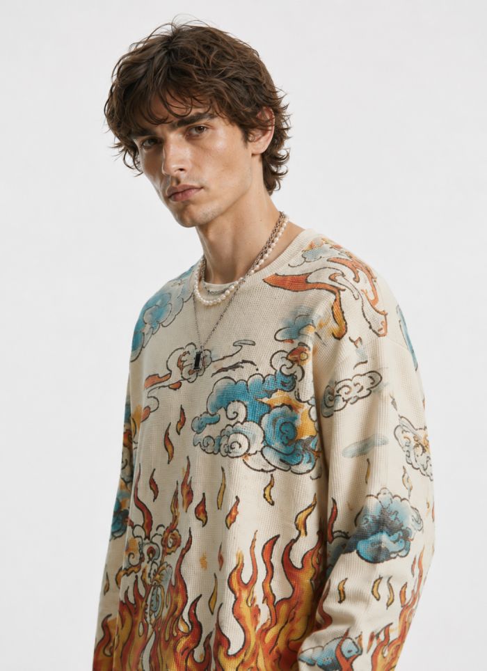 Blazing Horizon Waffle T-Shirt - Image 4