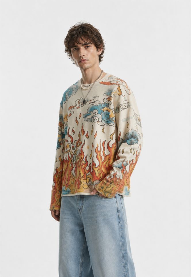 Blazing Horizon Waffle T-Shirt - Image 3
